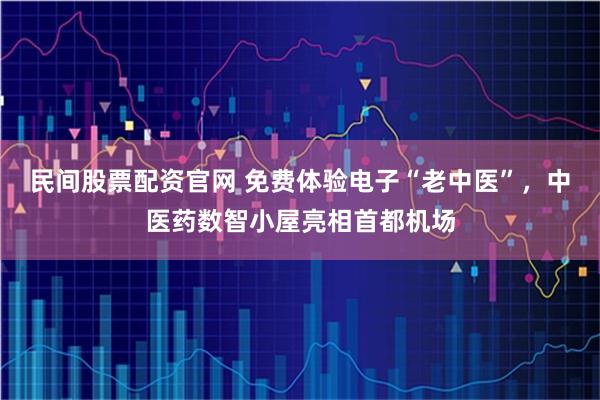 民间股票配资官网 免费体验电子“老中医”，中医药数智小屋亮相首都机场
