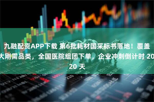 九融配资APP下载 第6批耗材国采标书落地!覆盖两大刚需品类,全国医院组团下单,企业冲刺倒计时 20 天